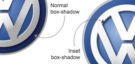 Box Shadow used in CSS VW logo